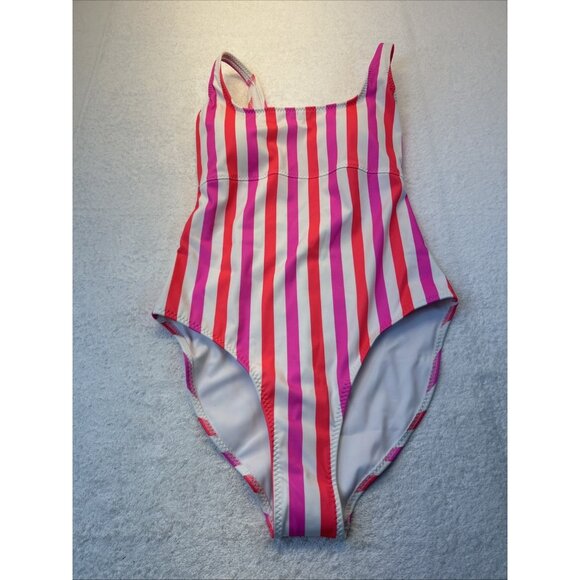 Fabletics Other - Fabletics Scoop Back One Piece Swimsuit SZ S Neon Candy Stripe NEW w/Tags